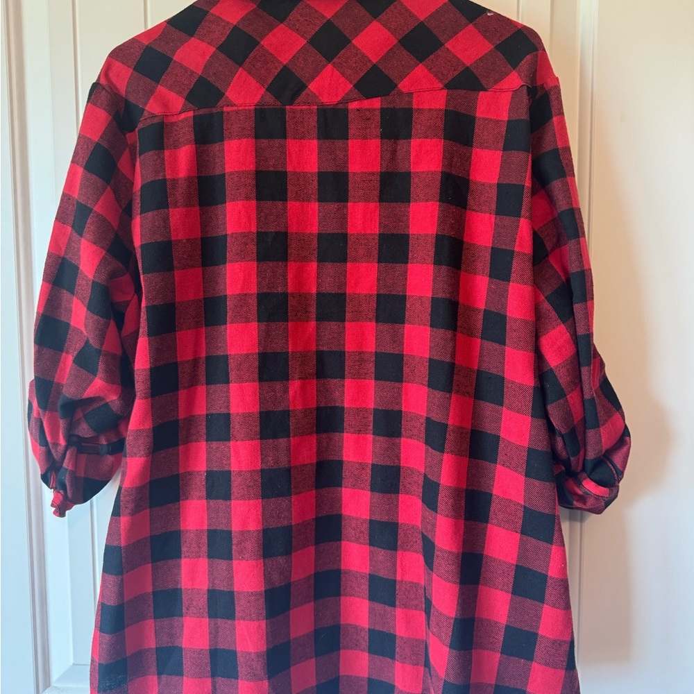 Red and Black Plaid Button Down Shirt - Picture 5 of 5